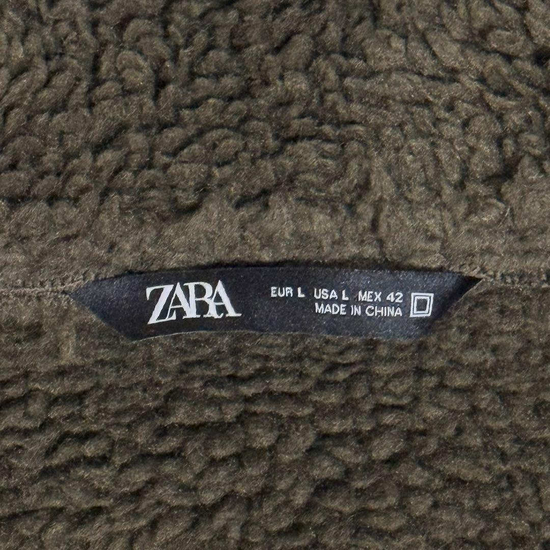 美品　ZARA　フライトジャケット　フェイクレザー　ボア　モカブラウン　Ｌサイズ