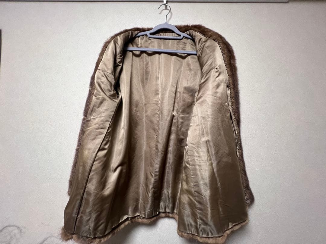 毛皮コート ファーコート リアル ミンク ロング ブラウン 最高級