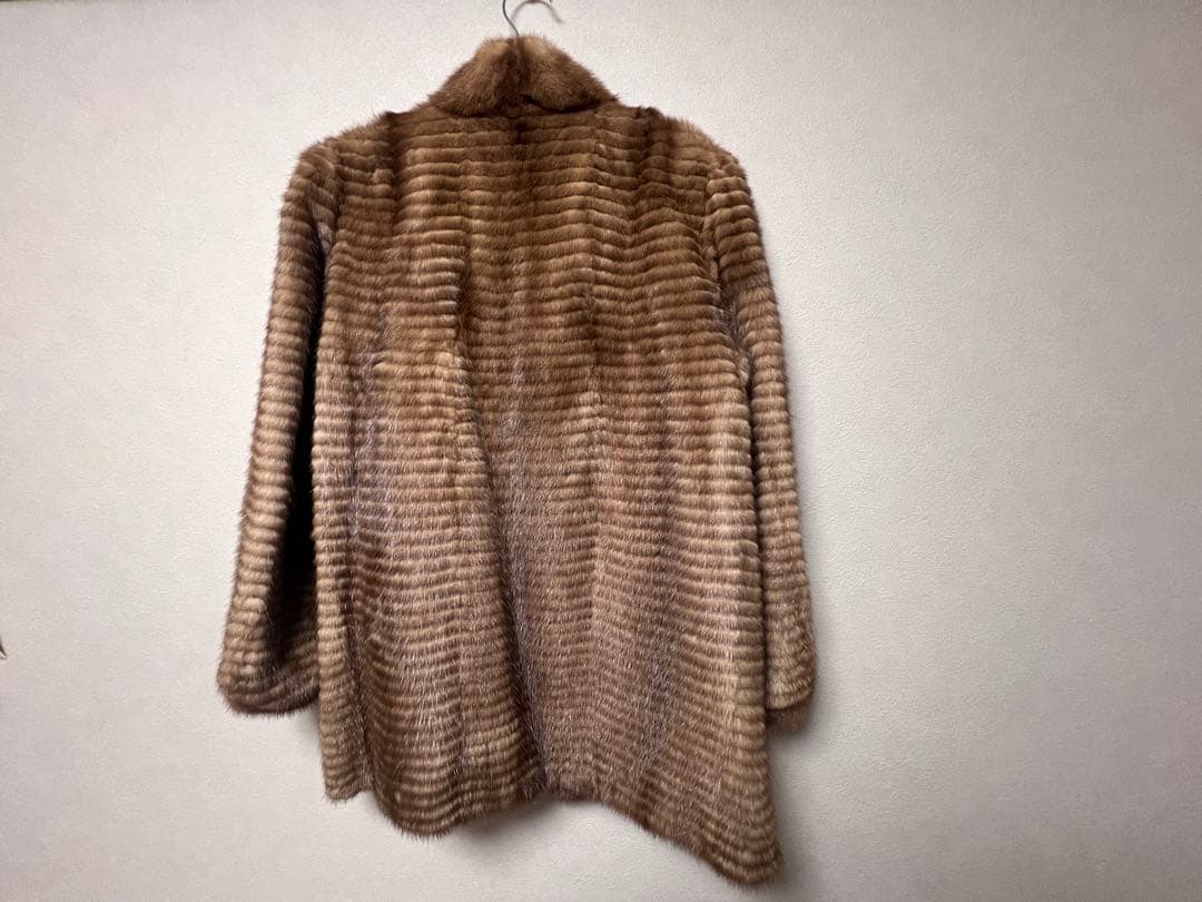 毛皮コート ファーコート リアル ミンク ロング ブラウン 最高級