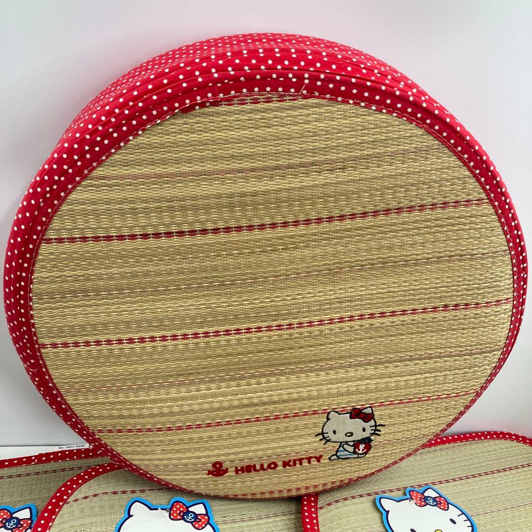 未使用 ハローキティ 丸座布団＋マリンアンカー い草座布団 7枚セット サンリオ