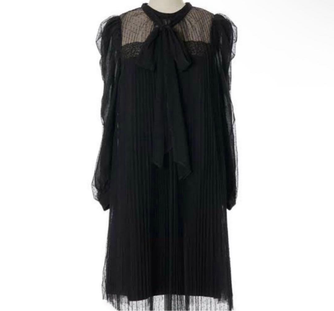 ワンピース Her lip to french pleated lace dress