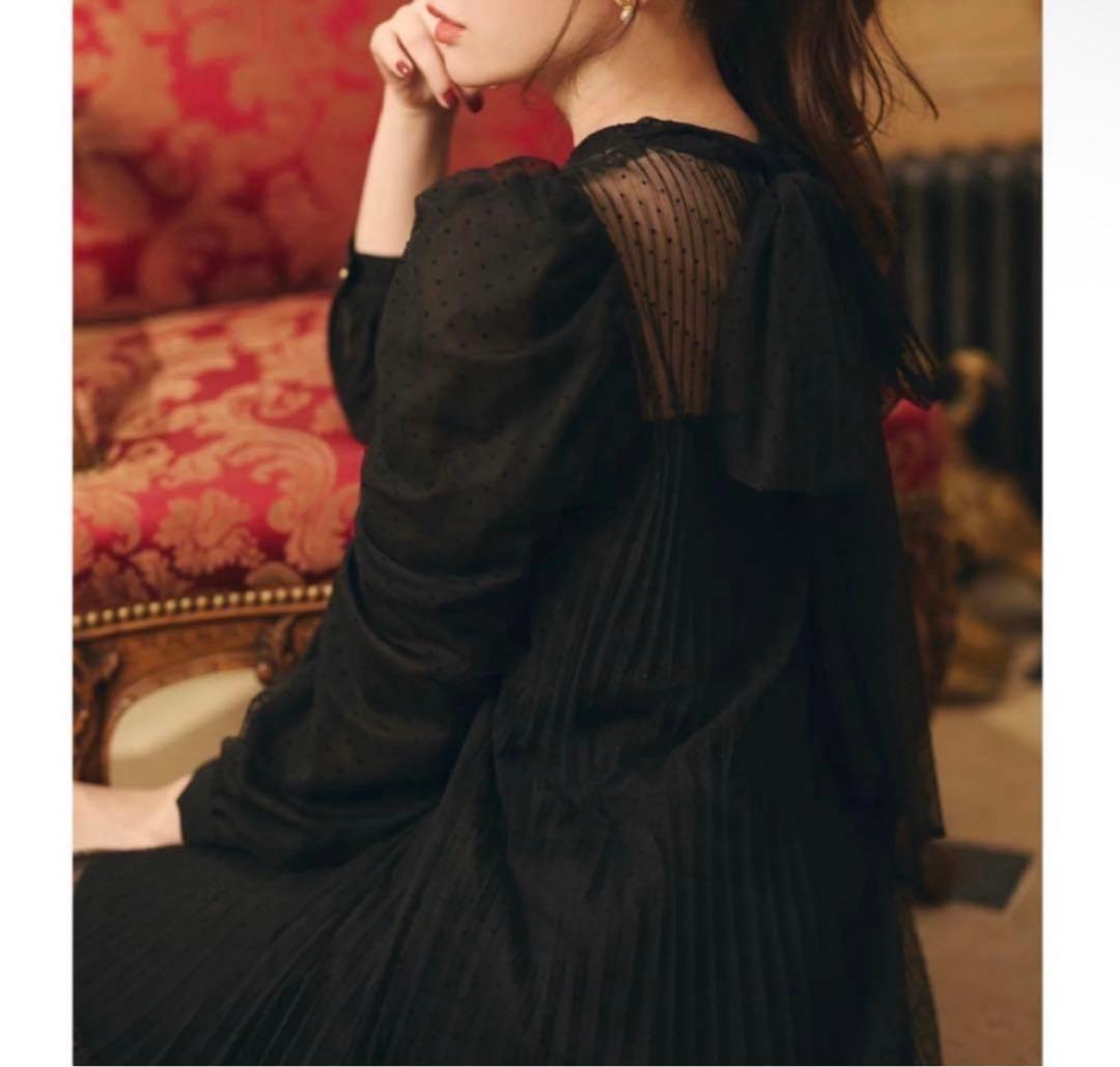 ワンピース Her lip to french pleated lace dress