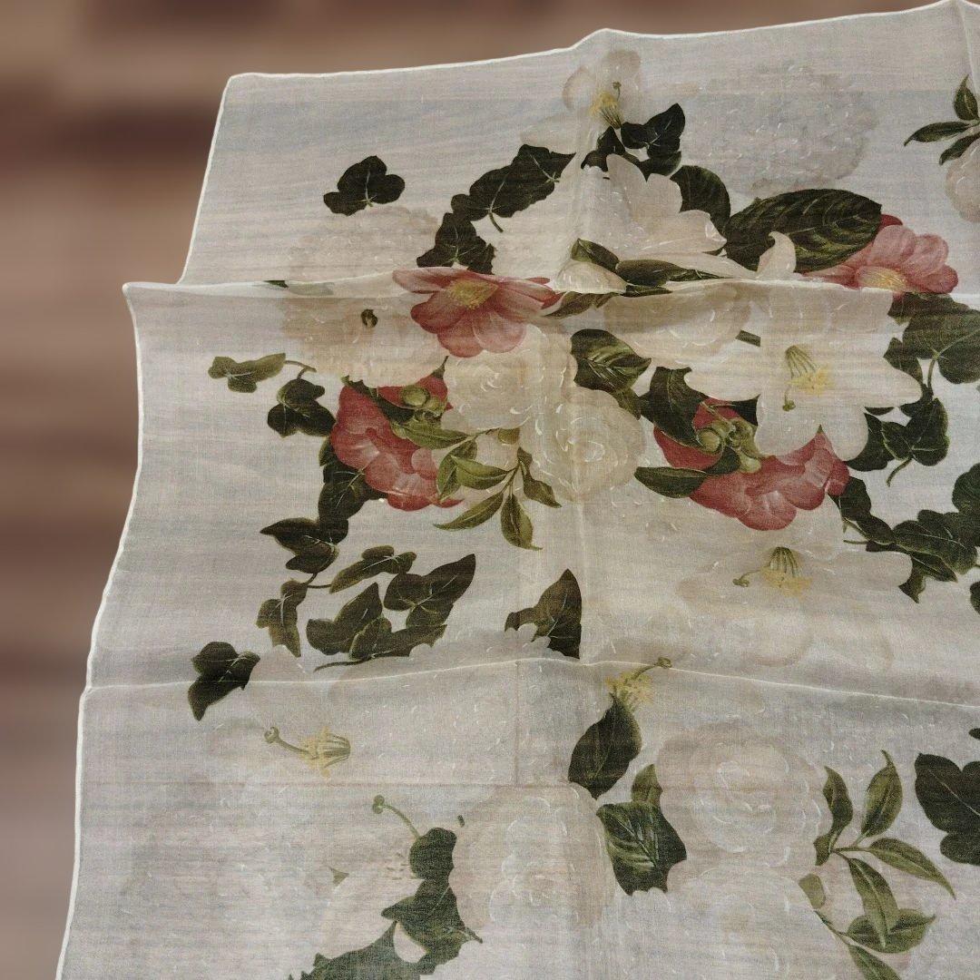 【美品】CHANEL スカーフ 薄手 花柄