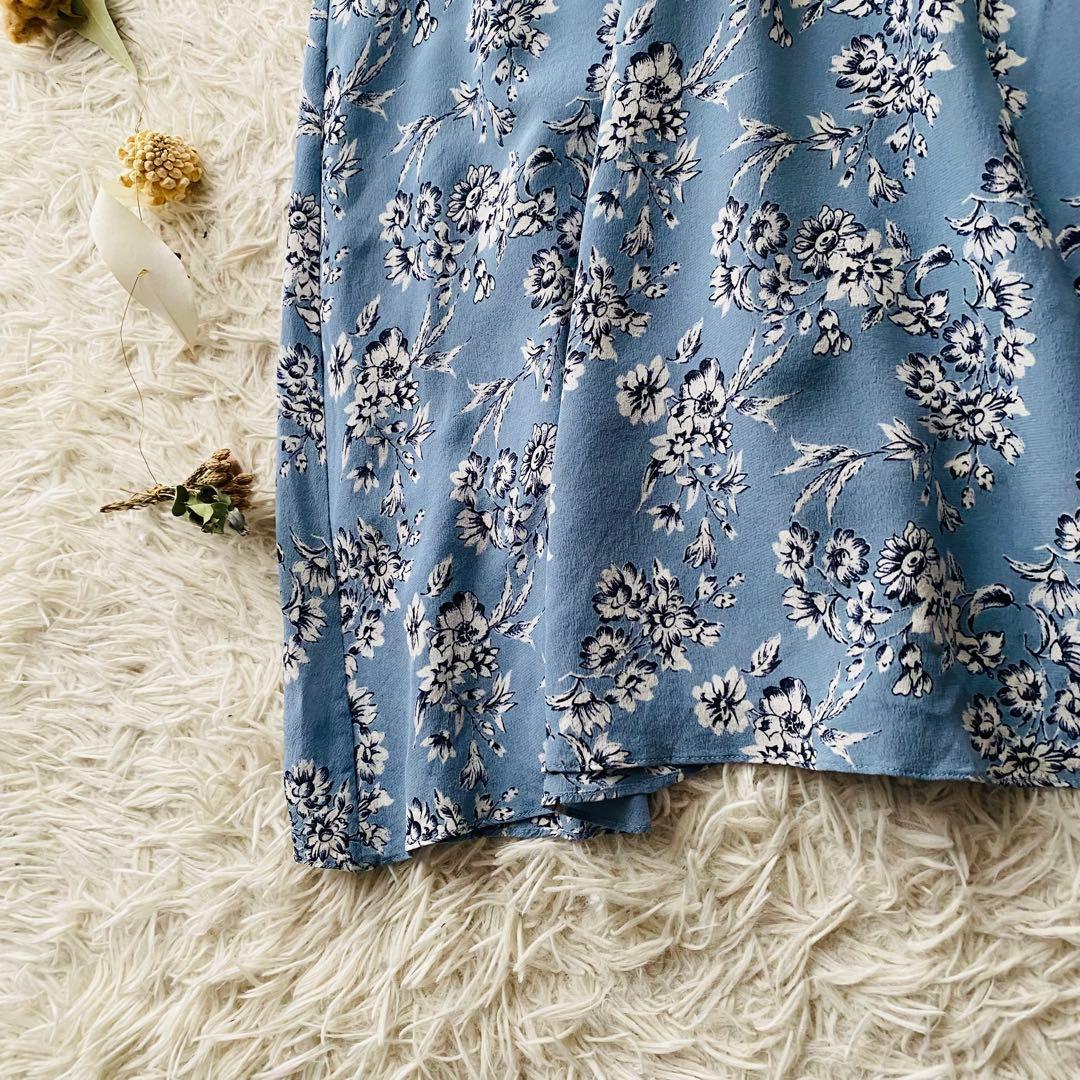 美品 マックスマーラ 近年モデル 総花柄 カシュクール シルク ロングワンピース