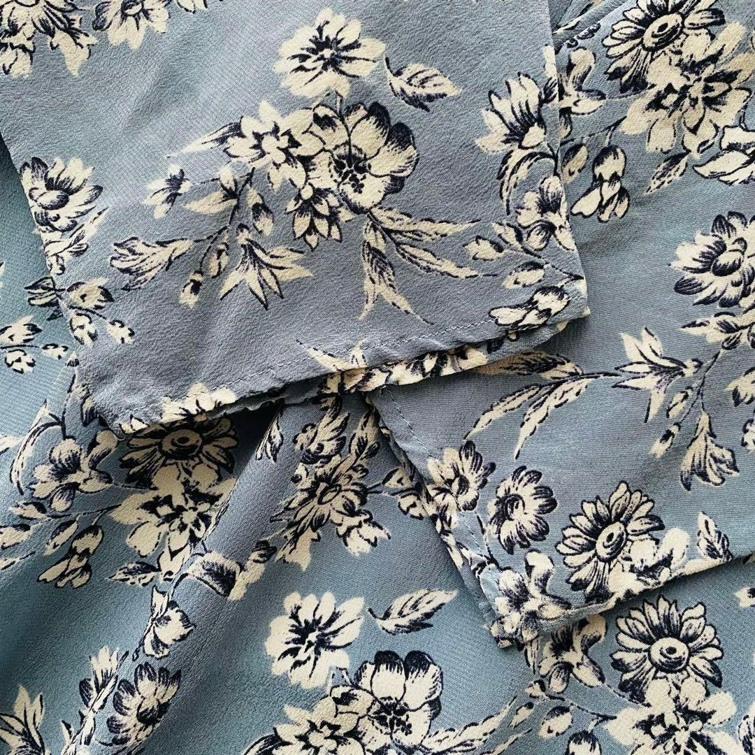 美品 マックスマーラ 近年モデル 総花柄 カシュクール シルク ロングワンピース