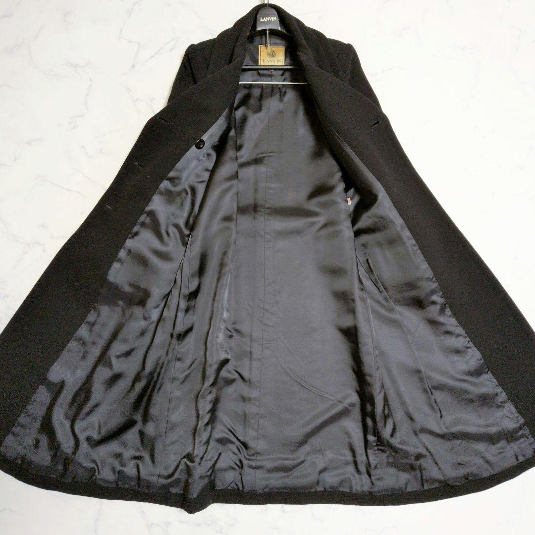 ランバン チェスターコート ロングコート ダブルブレスト ベルト ブラック М