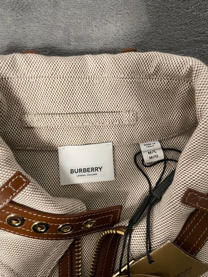 【極美品】BURBERRY レザー切替　ハーフジップ　ポンチョジャケット