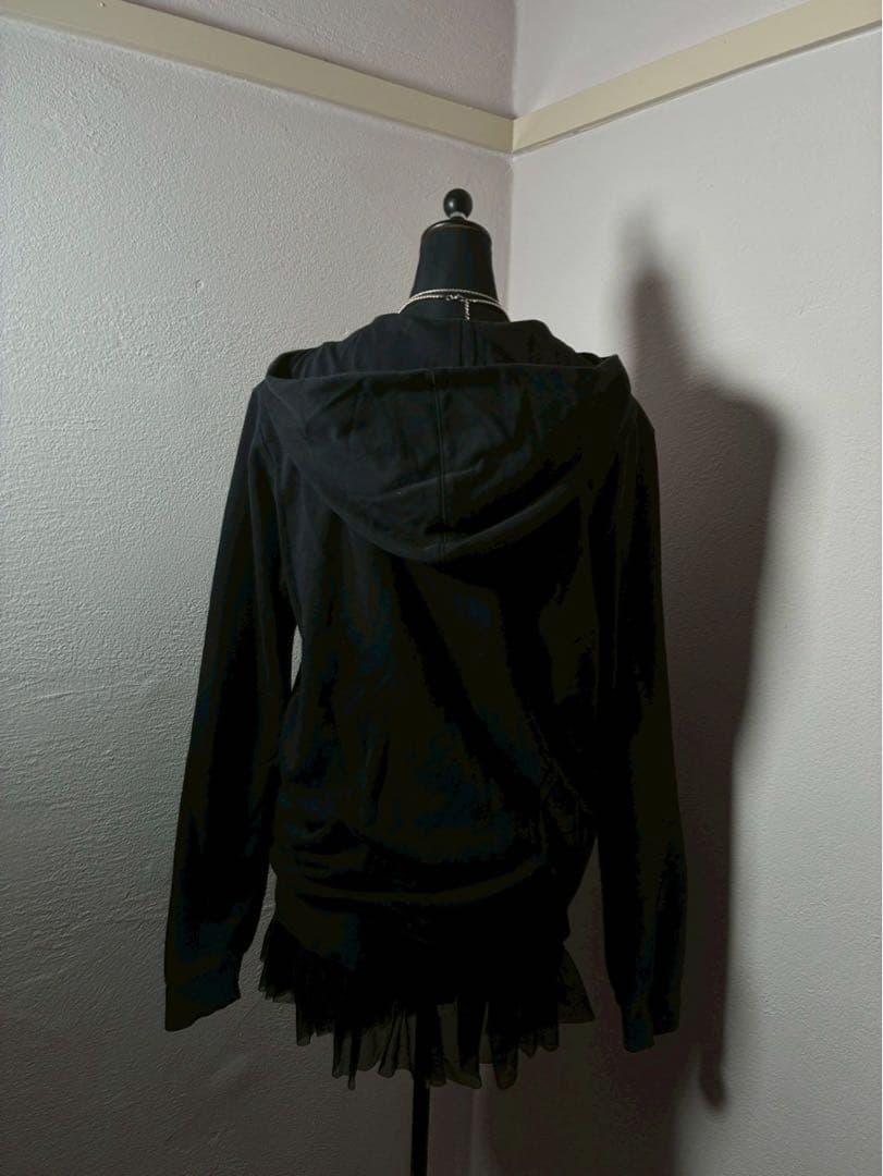 adidas ビッグロゴ00sy2k 髑髏ドクロレース平成ギャル　パーカー星古着