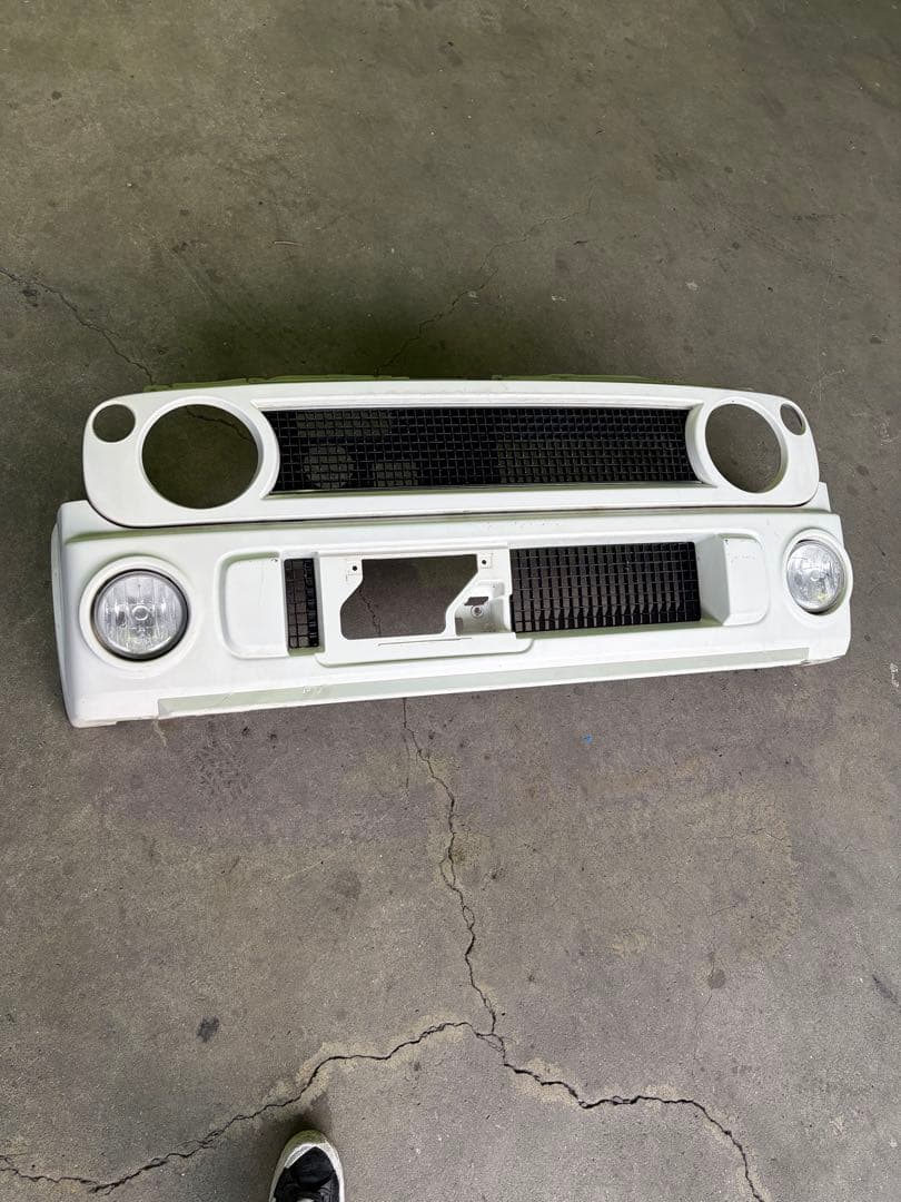 HE21Sラパンss ホワイト フロントバンパー ヘッドライト付き