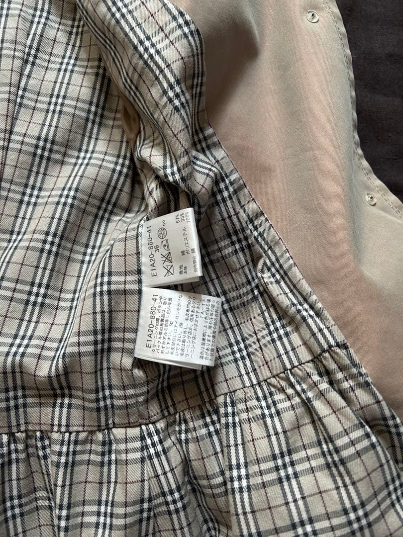 値下げ バーバリーブルーレーベルファー付トレンチコート36 美品