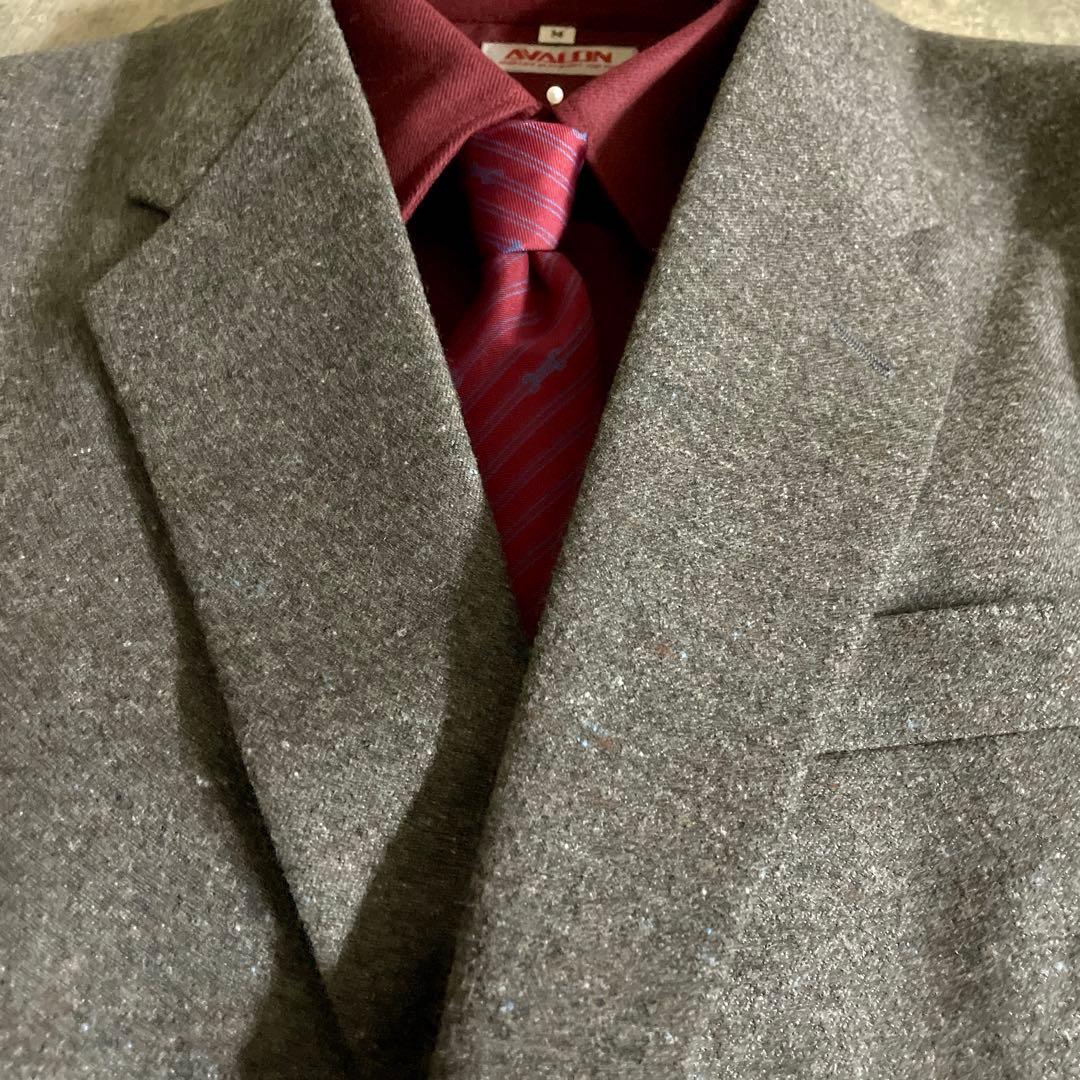 極上ウール 100% ヴィンテージ スリーピース × OLD GUCCIネクタイ