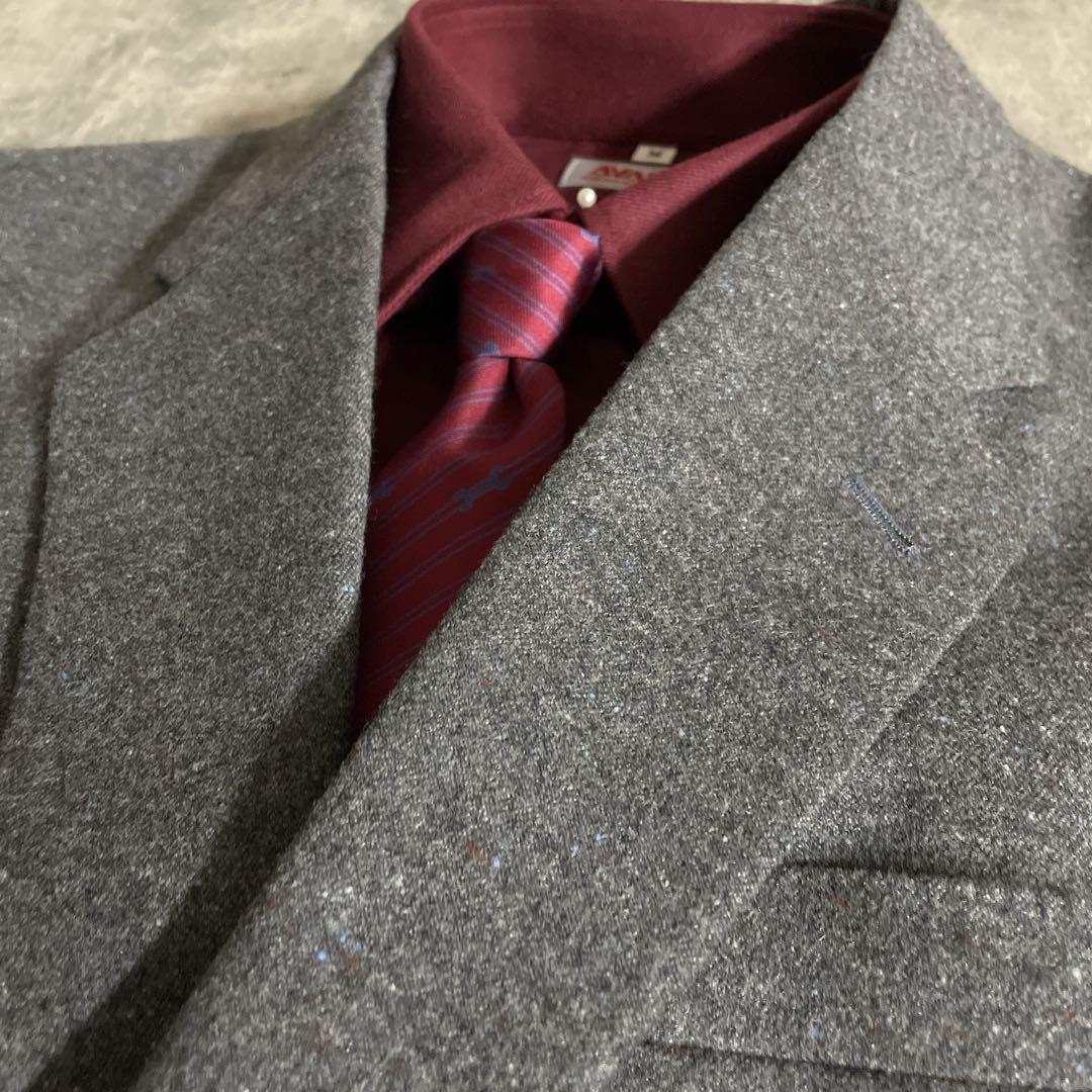 極上ウール 100% ヴィンテージ スリーピース × OLD GUCCIネクタイ