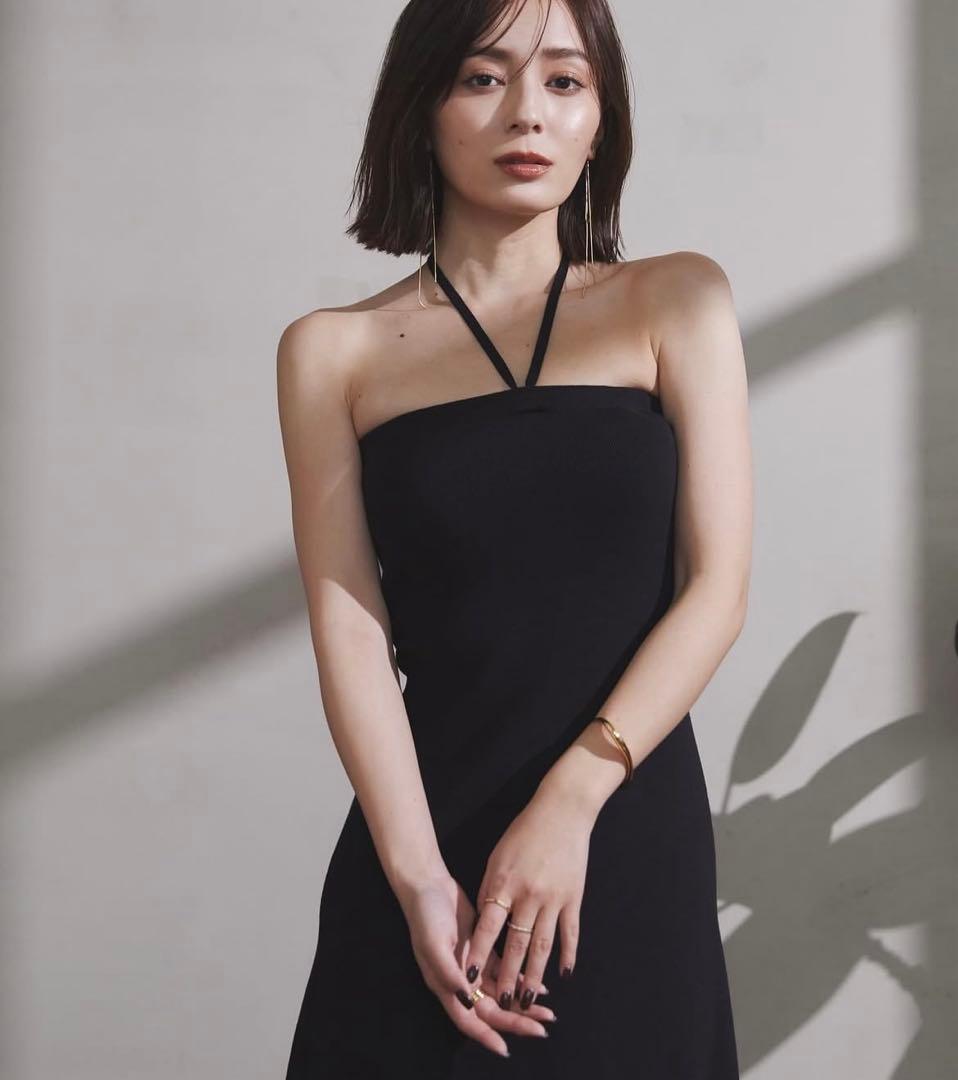 【値下げ中✨】anuans ベアニットフレアワンピース ブラック 2024SS