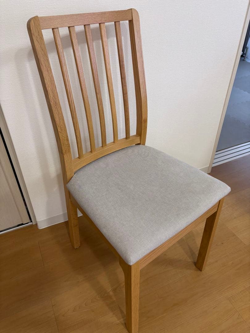 美仁衣 　IKEA エーケダーレン　ダイニングチェア 木製 グレー　2脚