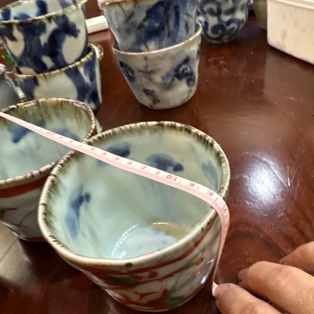 斉山窯　なぶり鉢　赤絵　3個セット