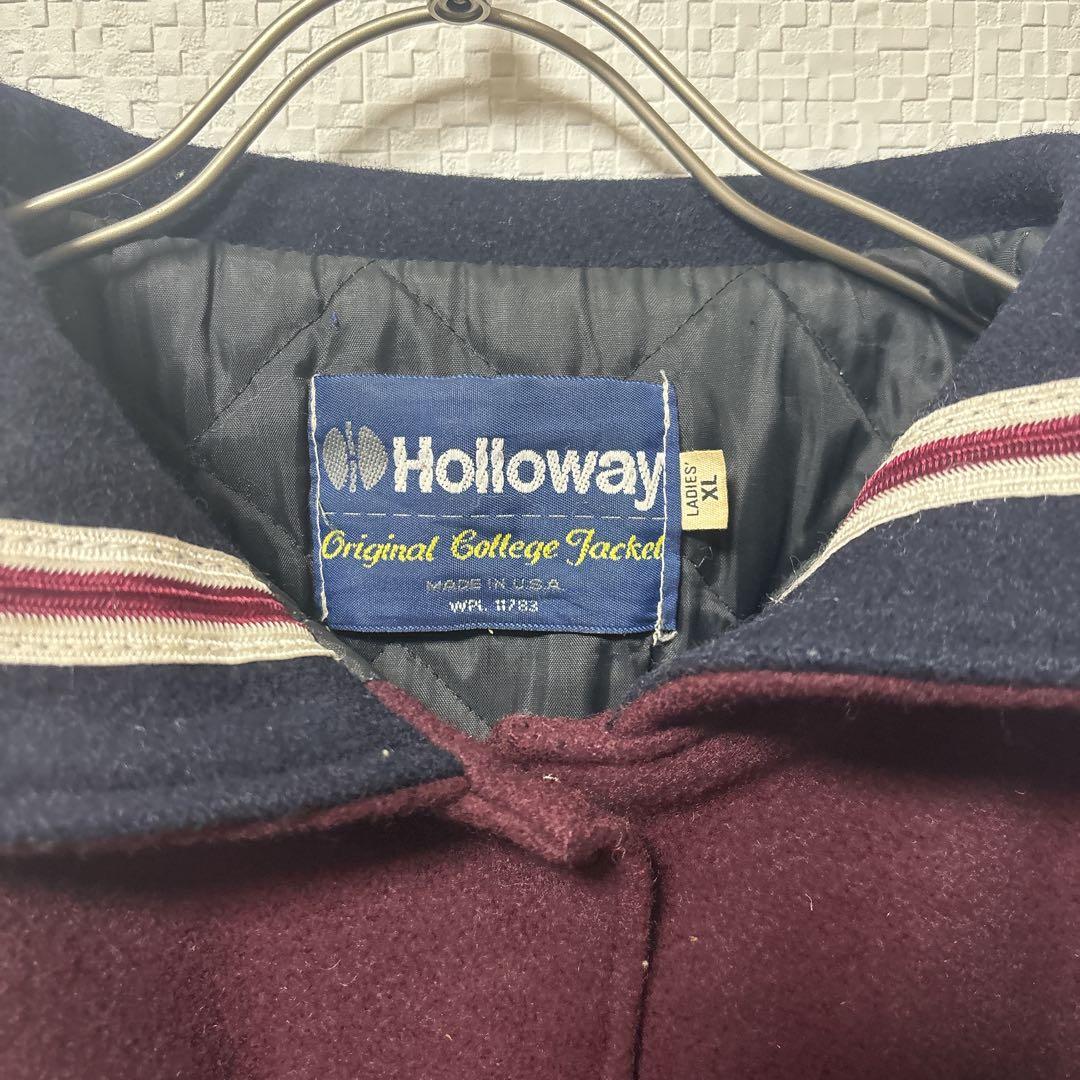 90s Holloway セーラーカラー スタジャン 刺繍 ボルドーXLゆるだぼ