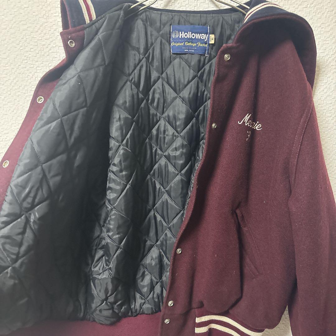 90s Holloway セーラーカラー スタジャン 刺繍 ボルドーXLゆるだぼ