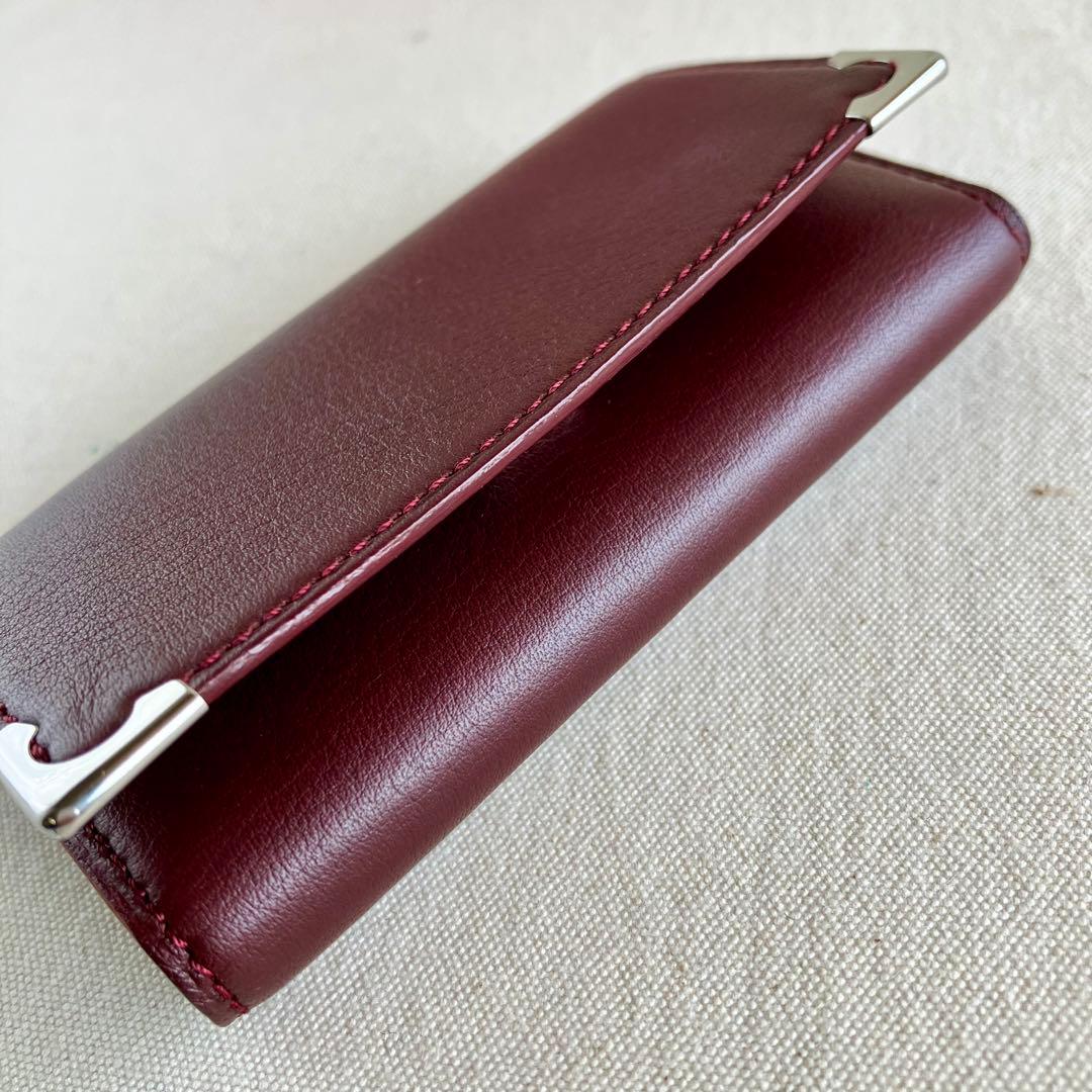 小物 Cartier Key Case Burgundy Leather New