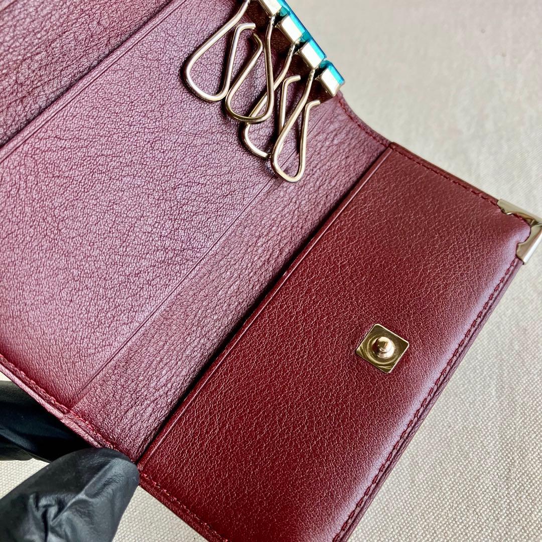 小物 Cartier Key Case Burgundy Leather New
