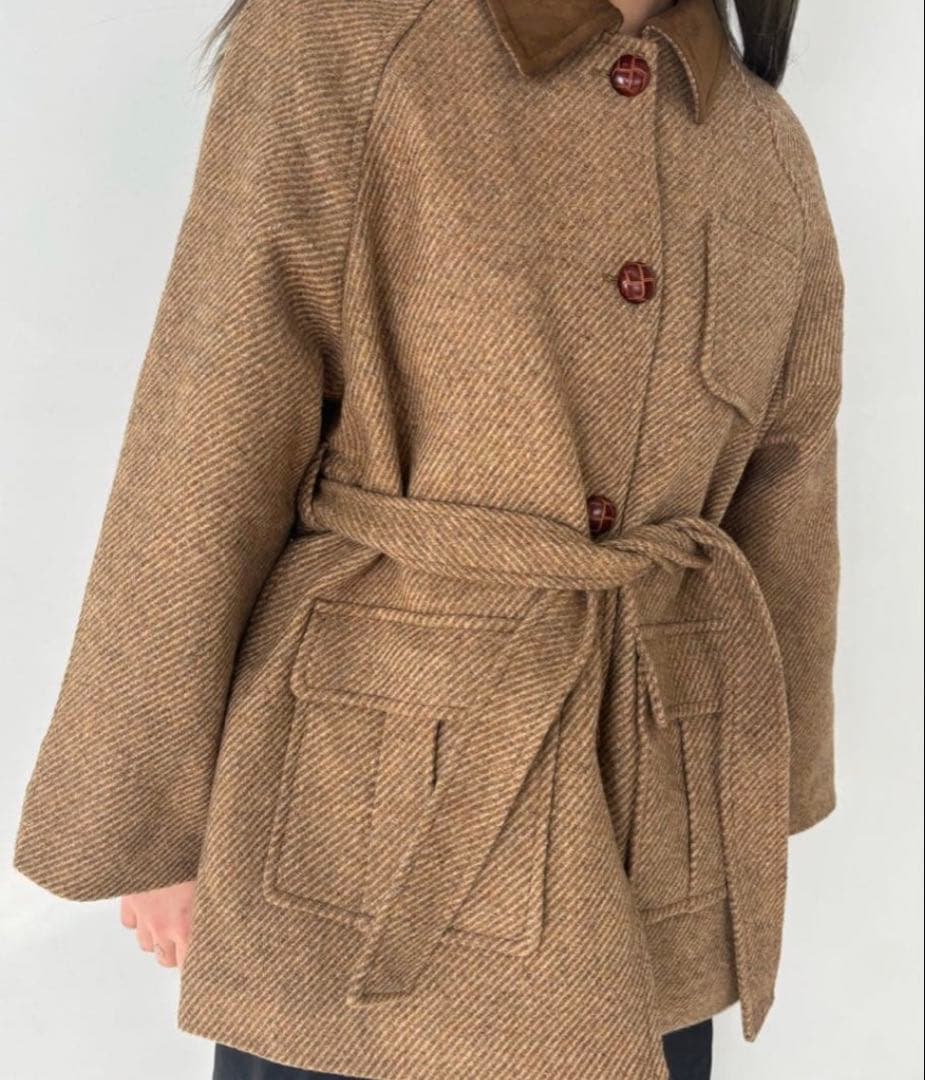 Fano Studios ブラウンツイードコート XS-S