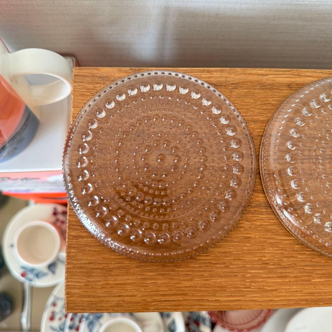 カステヘルミ 10cm ミニプレート リネン ①+③ +グレー 2枚 4枚セット