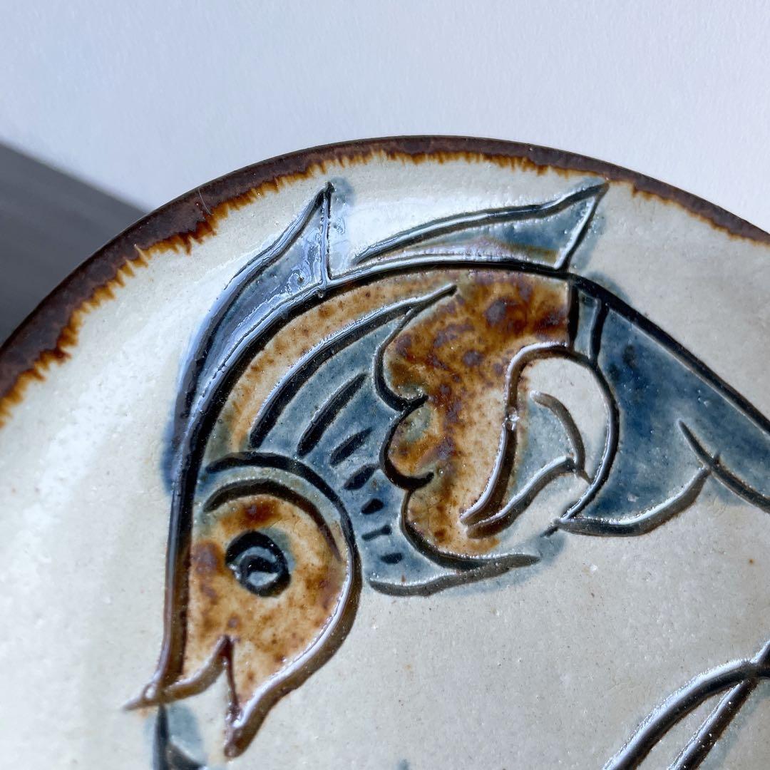 金城次郎 海老文 魚文5寸皿 壺屋焼 やちむん 沖縄 民藝