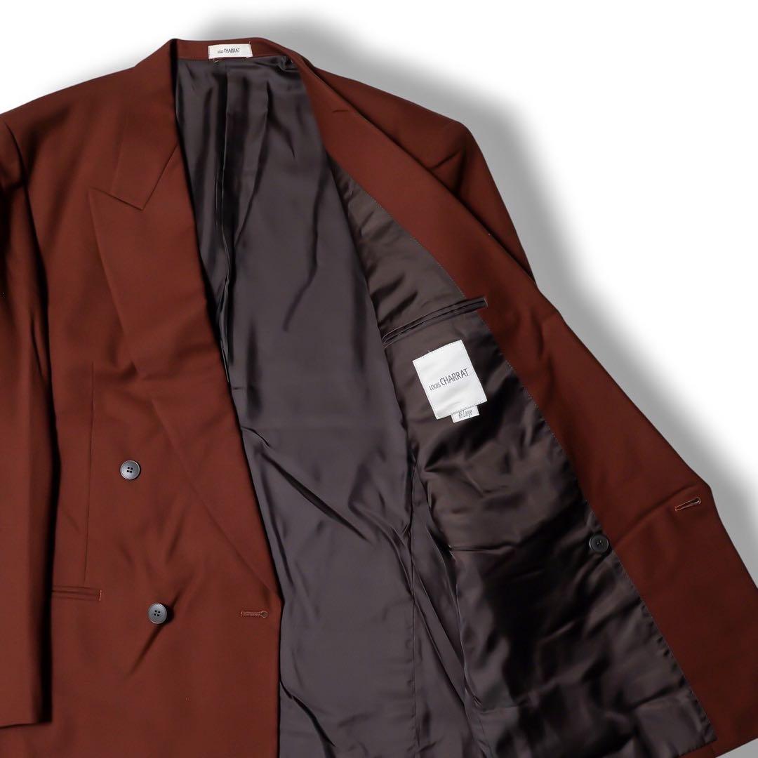 ヴィンテージ ダークブラウン カラー ダブル ウール セットアップ スーツ 茶