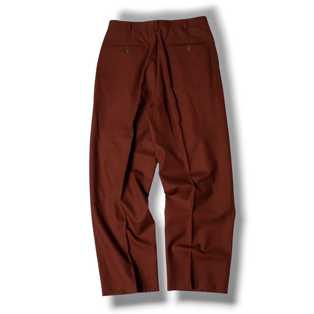 ヴィンテージ ダークブラウン カラー ダブル ウール セットアップ スーツ 茶