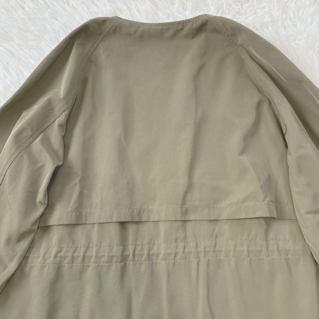 23区 24SS ライトツイル ノーカラーコート 40 撥水 洗える
