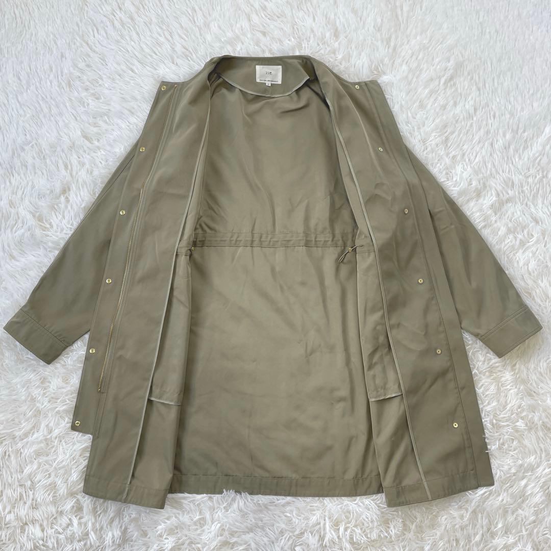 23区 24SS ライトツイル ノーカラーコート 40 撥水 洗える