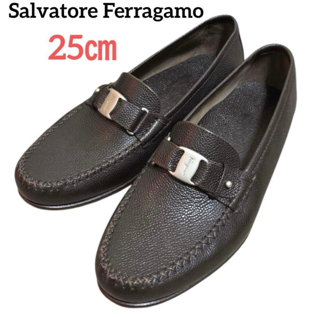 未使用級✨Salvatore Ferragamo ローファーブラウン7EE25㎝