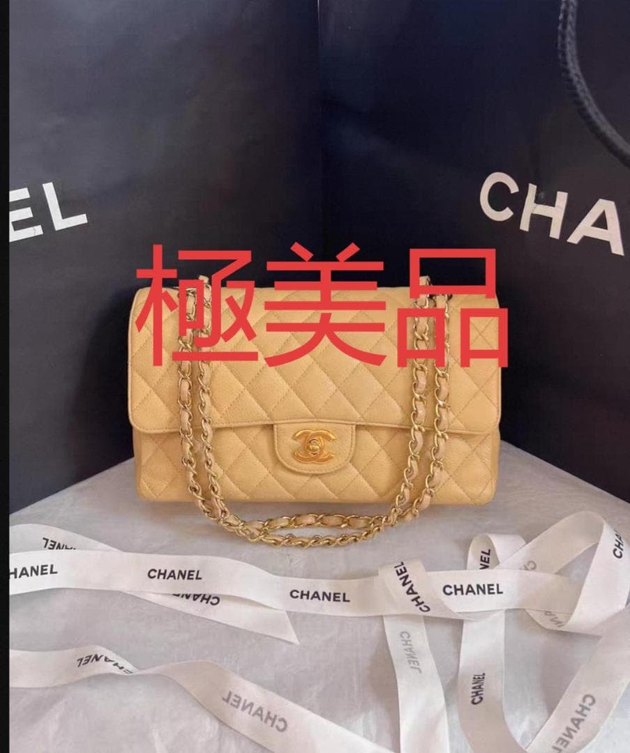 極美品 CF ベージュ ショルダーバッグ 25*15