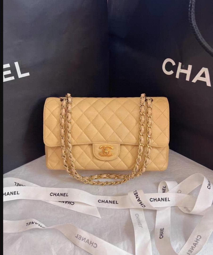 極美品 CF ベージュ ショルダーバッグ 25*15