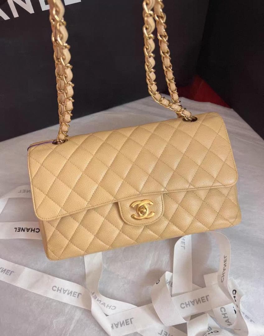 極美品 CF ベージュ ショルダーバッグ 25*15