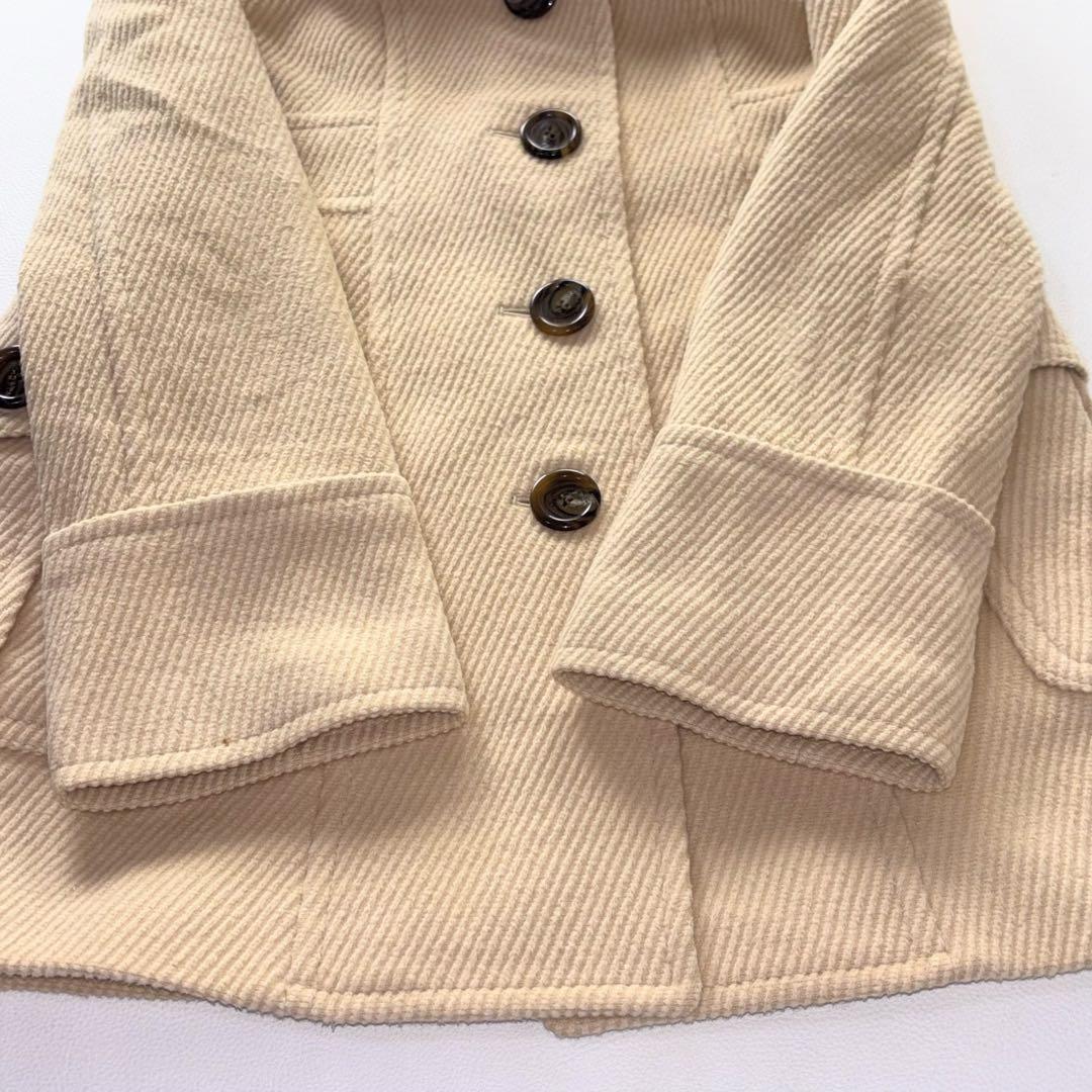 バーバリーブルーレーベル ノバチェック ウールコート アンゴラ混 リアルファー