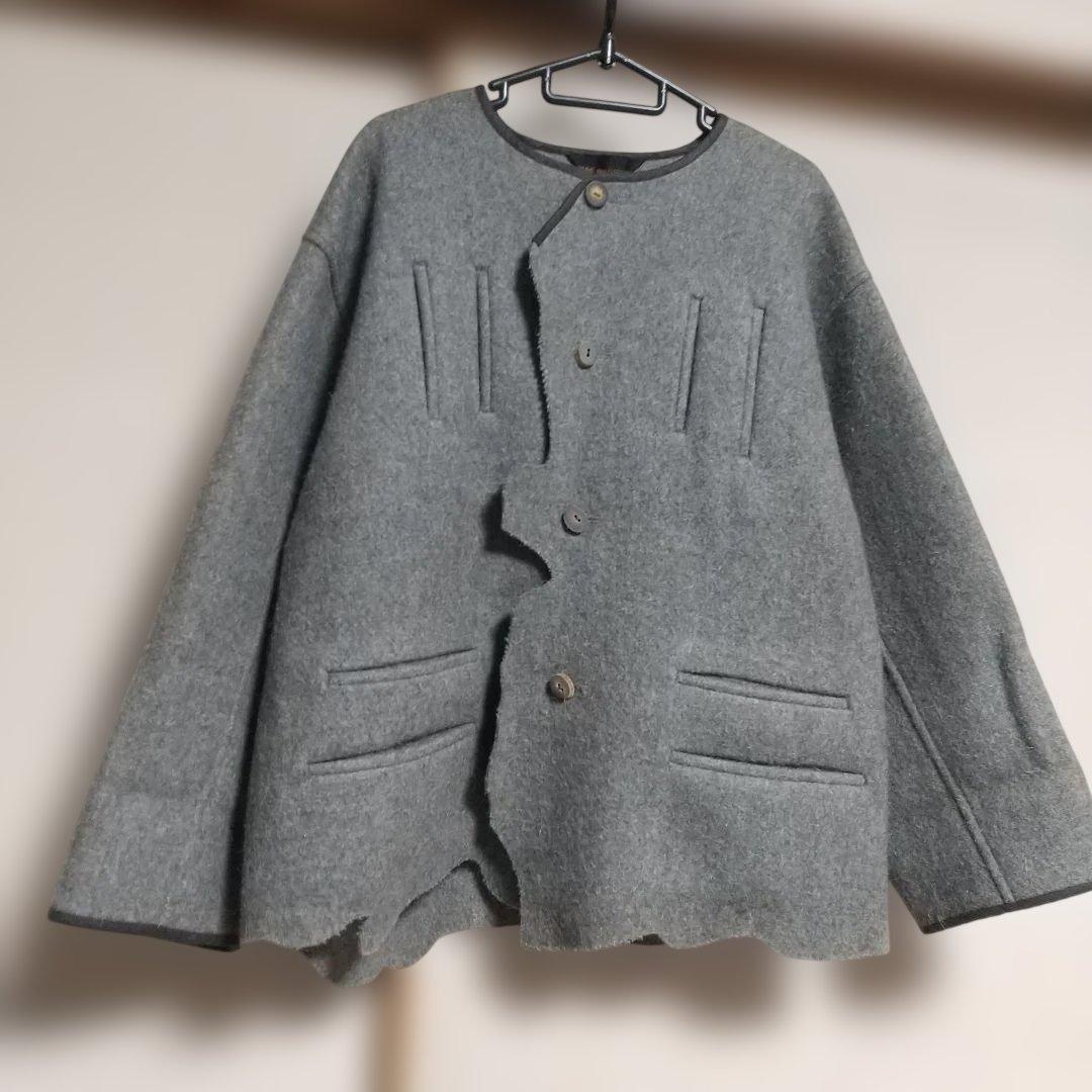 COMME des GARÇONS ノーカラージャケット グレー