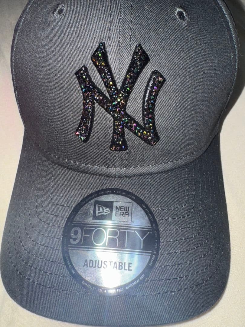 ニューエラデコ　NEWERA ニューエラ　メンズ　デコ　ブラック　 スワロ