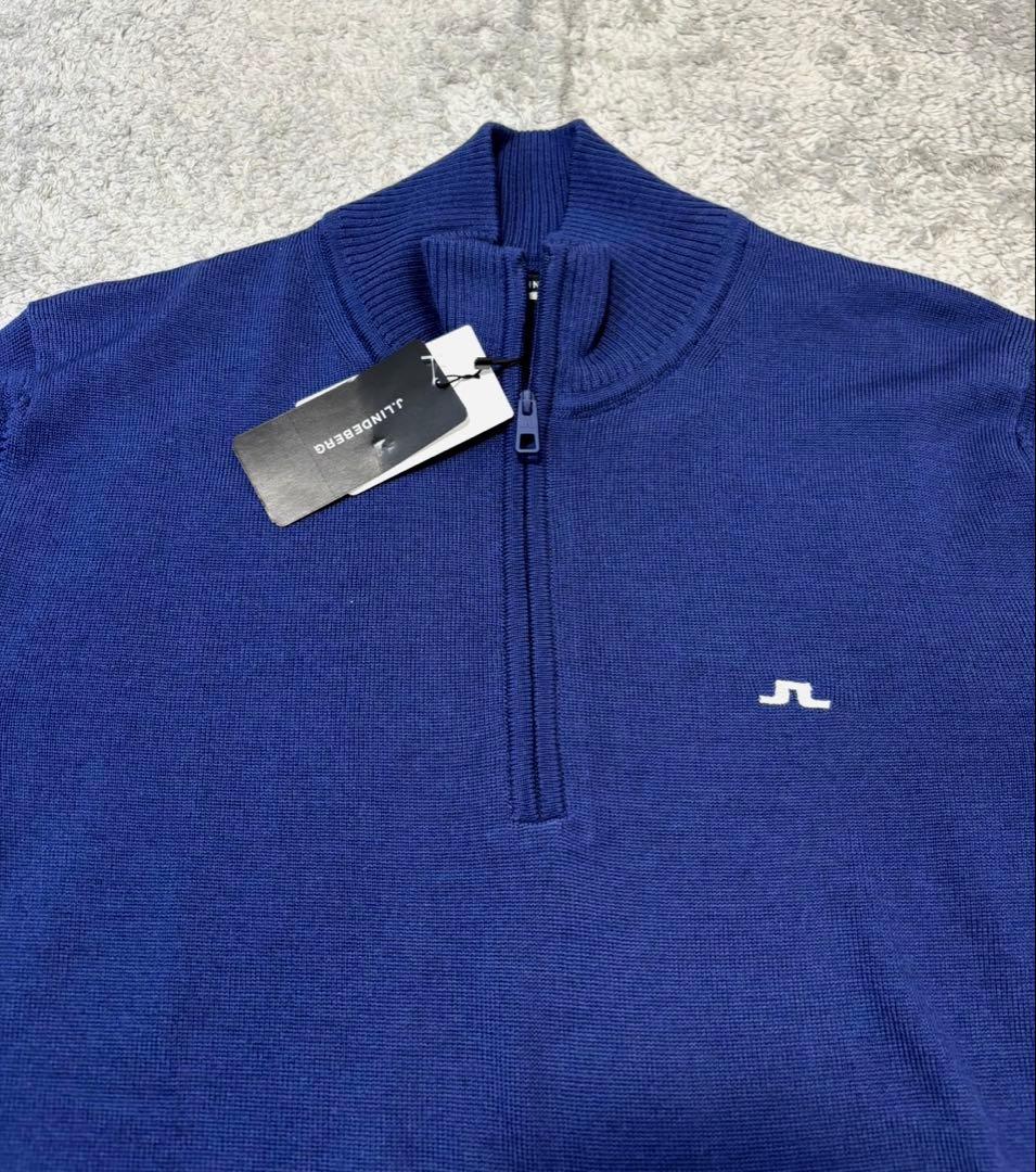 ★新品 J.LINDEBERG ゴルフセーター モックネック ハーフジップアップ