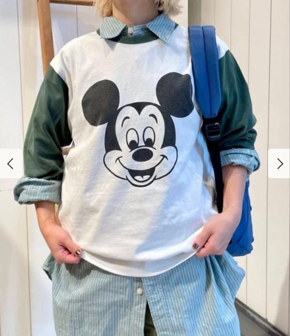 新品未使用 BOY別注 Champion ミッキーマウス フットボールＴ