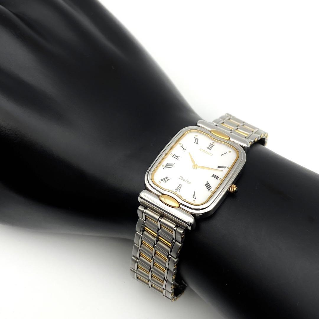 【稼動品】SEIKO ドルチェ コンビ スクエア 腕時計 新品電池