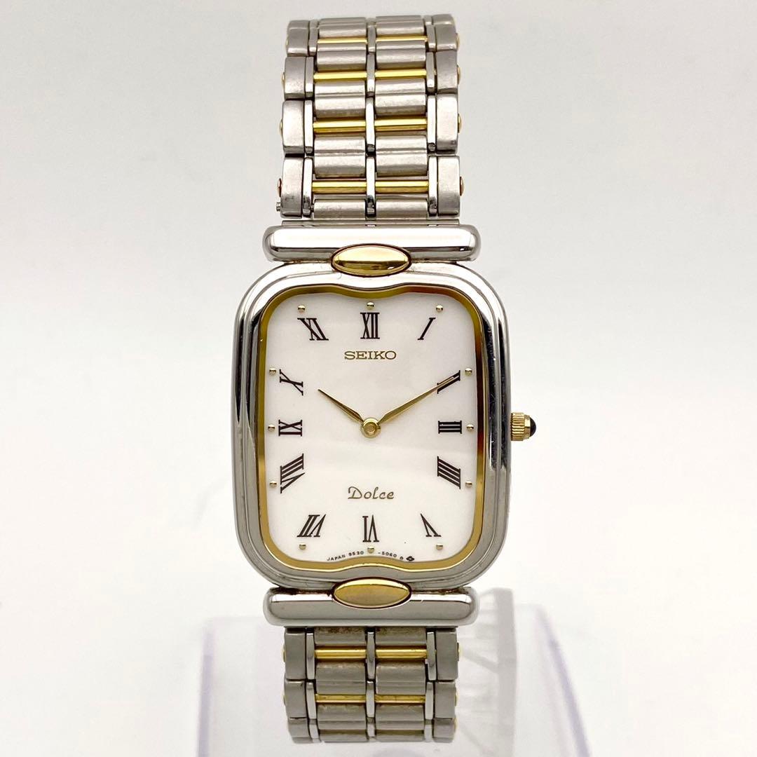 【稼動品】SEIKO ドルチェ コンビ スクエア 腕時計 新品電池