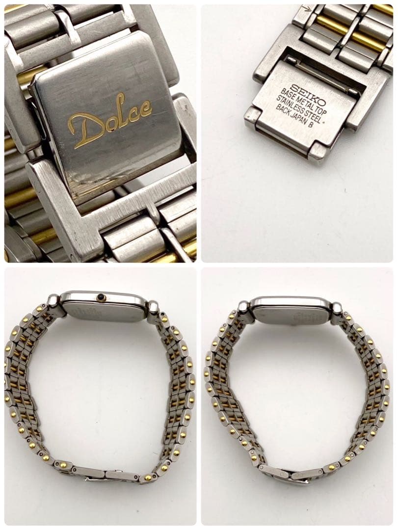 【稼動品】SEIKO ドルチェ コンビ スクエア 腕時計 新品電池