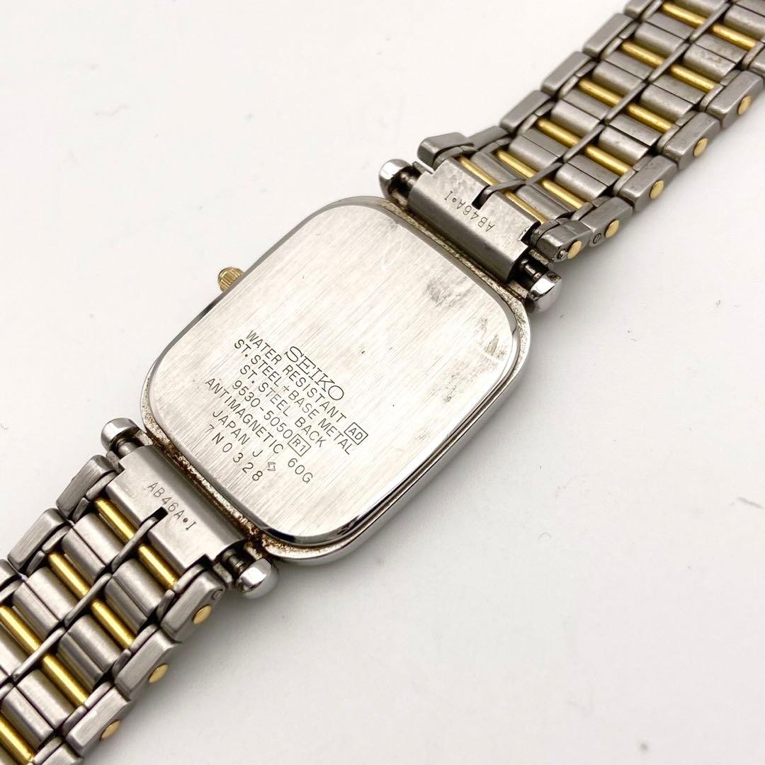 【稼動品】SEIKO ドルチェ コンビ スクエア 腕時計 新品電池