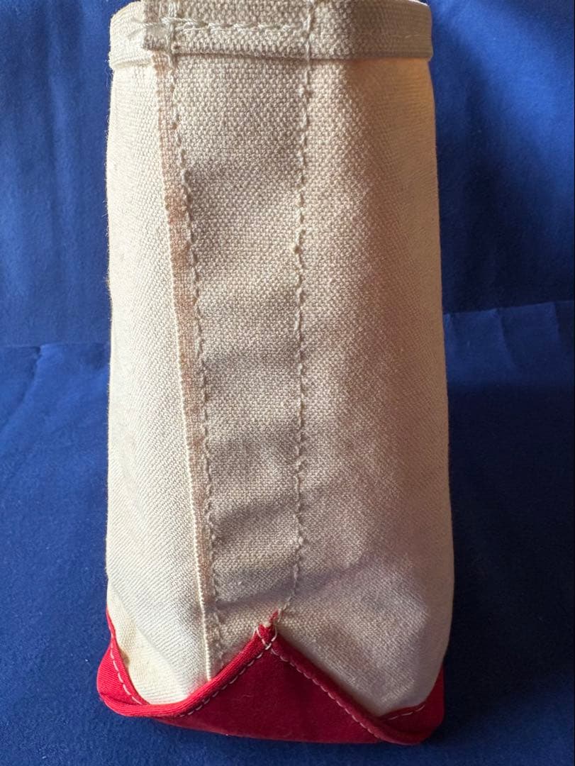 チ*ン様 LLBEAN ベージュ/赤 キャンバス トートバッグ