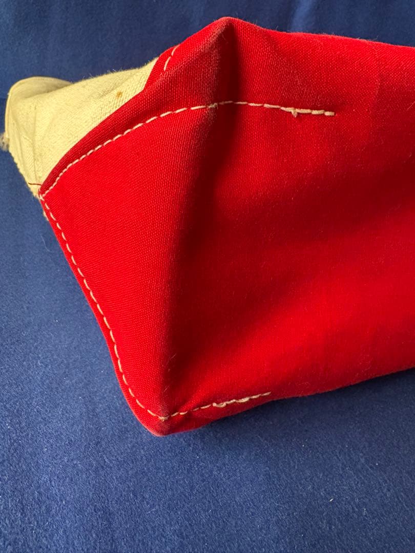 チ*ン様 LLBEAN ベージュ/赤 キャンバス トートバッグ