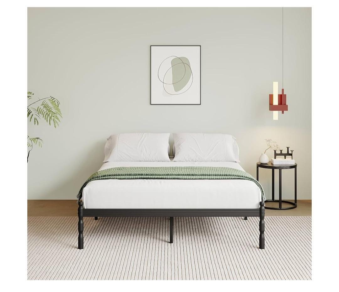 ブラック パイプベット セミダブルベッドフレーム 黒