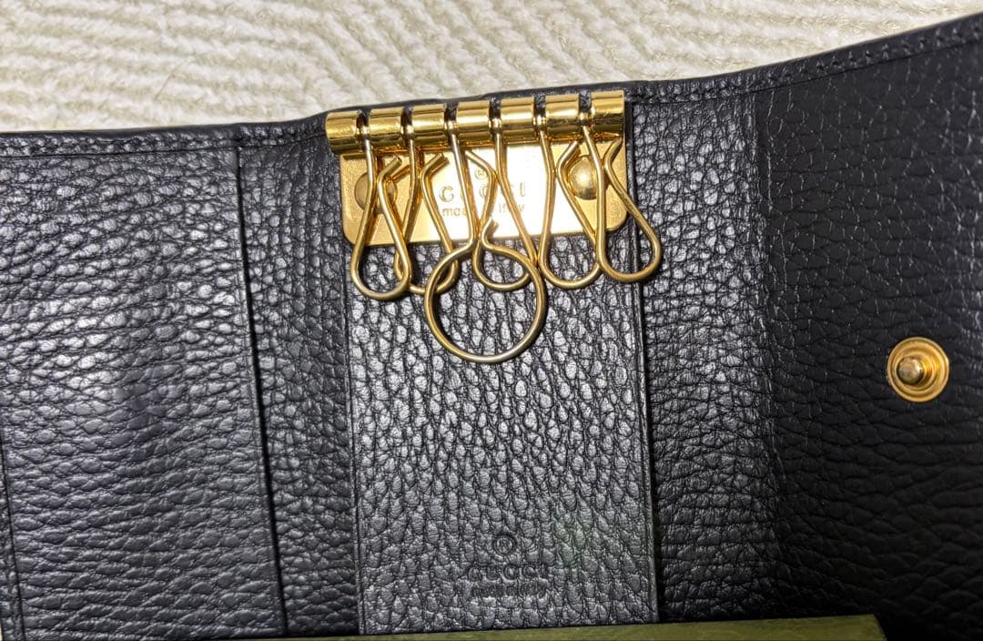 【GUCCI 】グッチ GGマーモント 6連キーケース ブラック❗️