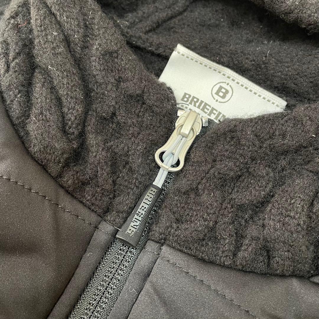 極美品 ブリーフィングゴルフ ニット切替 パーカー ハイブリッド ブラック S