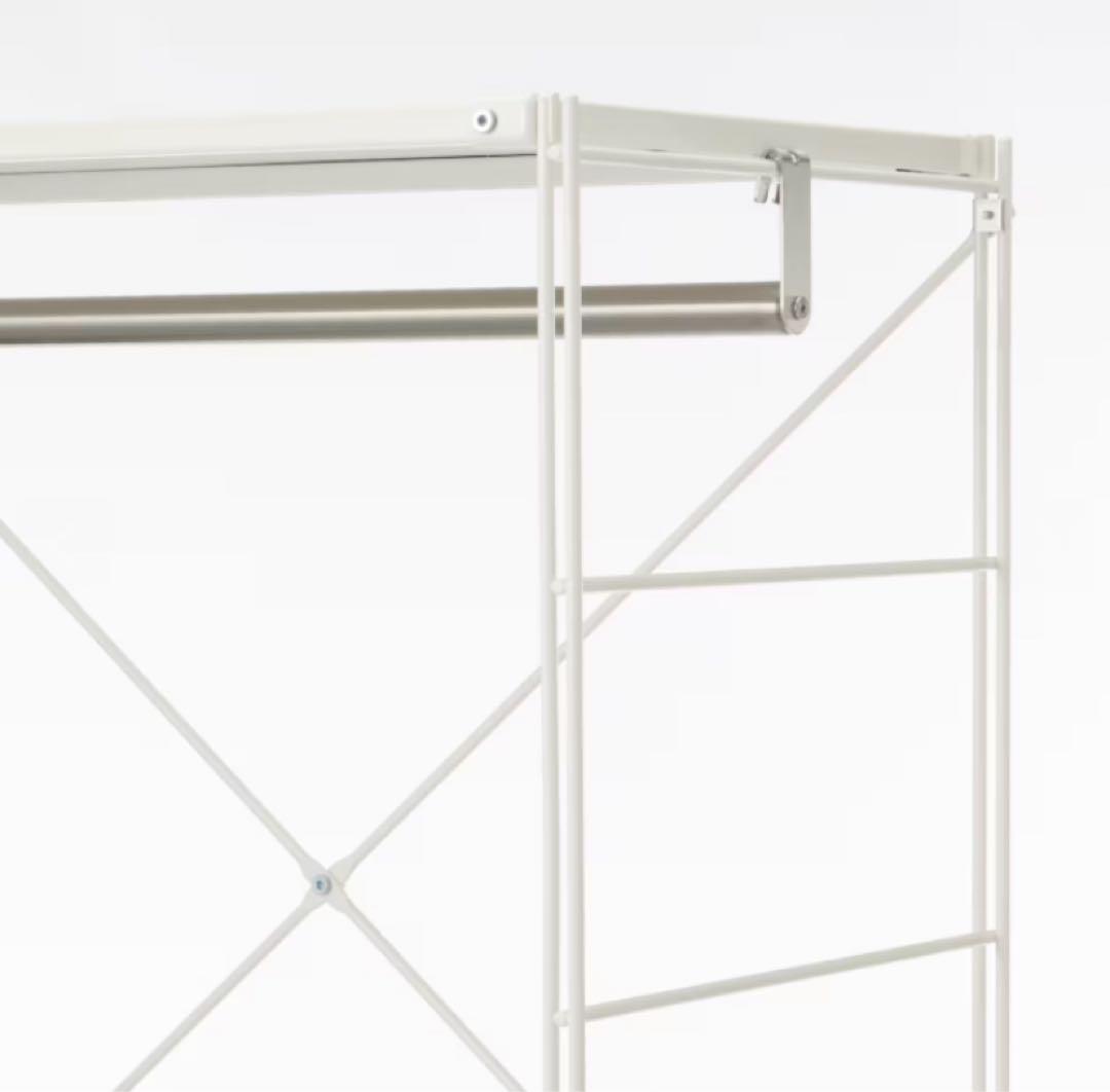 【無印良品】スチールユニットシェルフ　ワードローブセット　ライトグレー