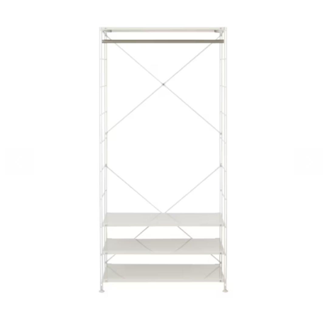 【無印良品】スチールユニットシェルフ　ワードローブセット　ライトグレー